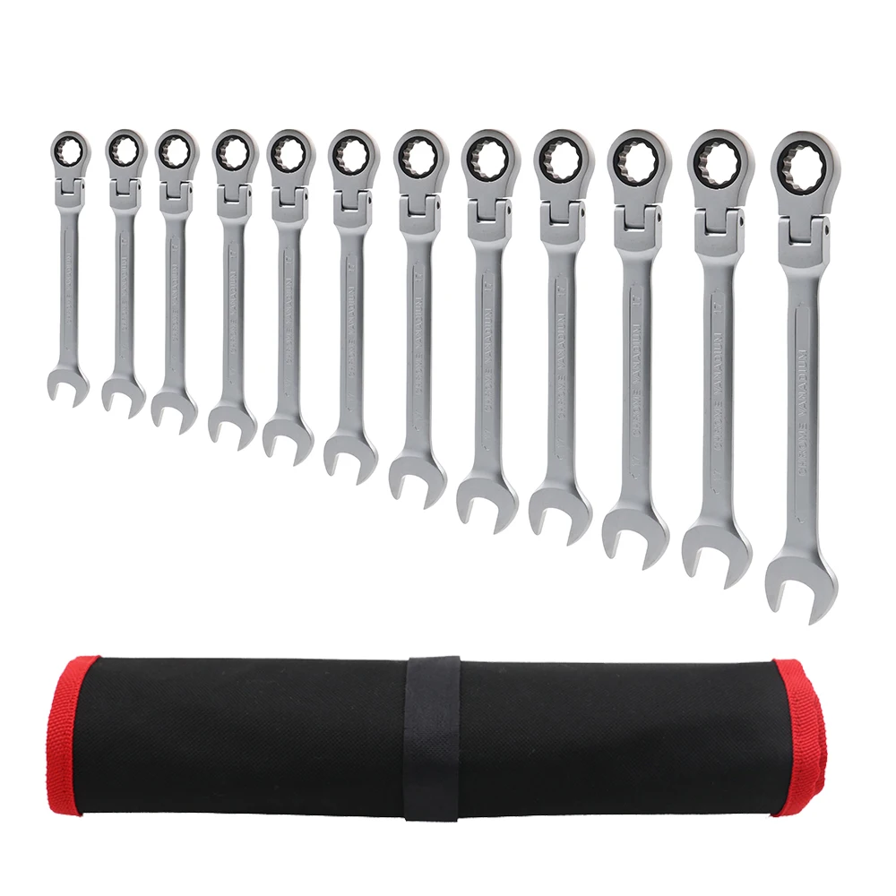 

Ratchet Wrench Key Set 72 Tooth Gear Ring Torque Socket Wrench Set Metric Combination Ratchet Spanners Set Car Repair Tools