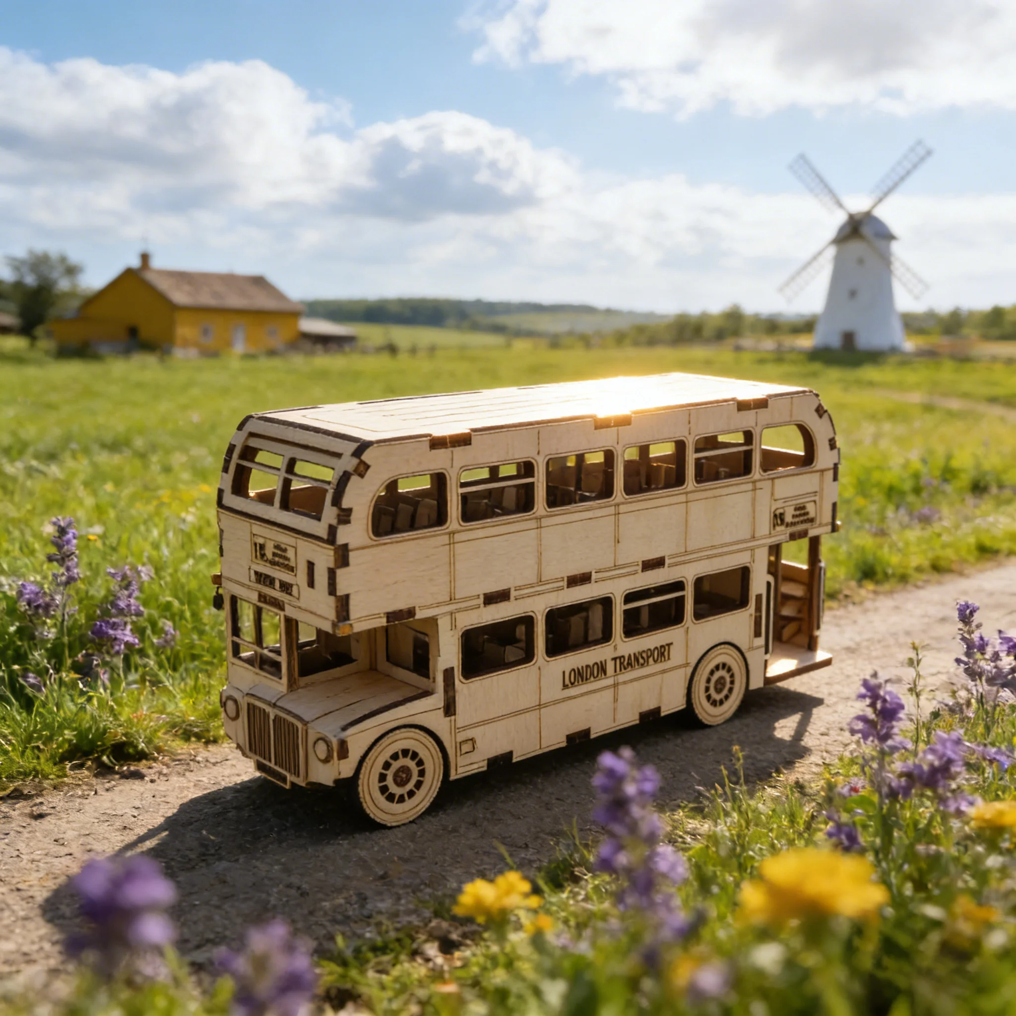 3D Wooden Bus Puzzle, DIY Model Kit, Handcrafted Gift, Home Decor, Birthday/Valentine's Day Gift