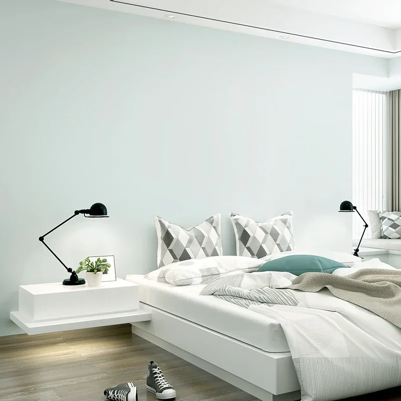 Light Greenish Blue Wallpaper Light Blue Nordic Style Modern Minimalist Solid Color and  Room Bedroom TV Background Wallpaper