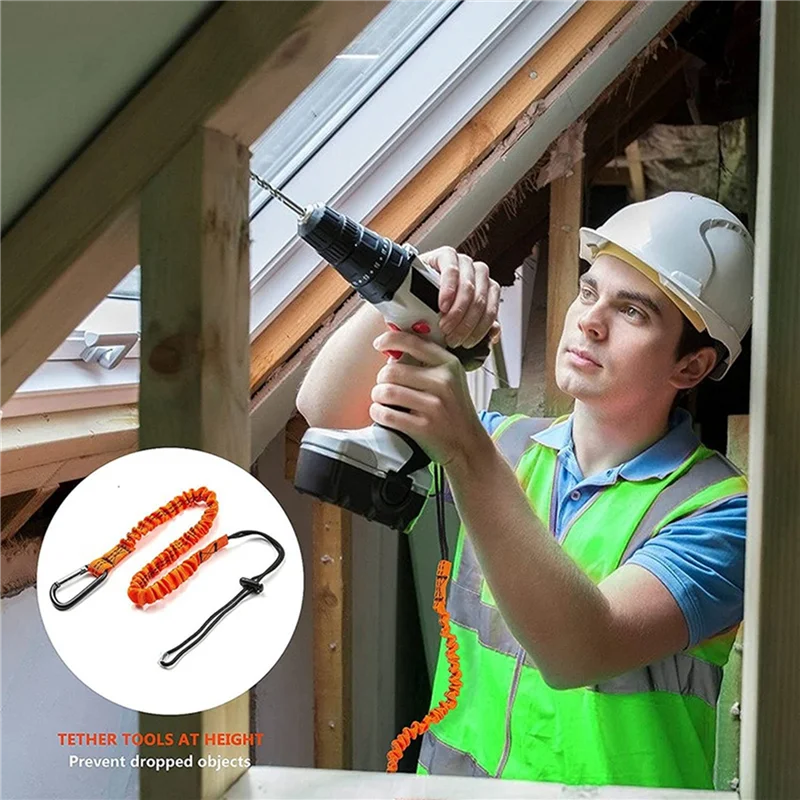 

Tool Lanyard,60 Pcs Safety Lanyard With Carabiner,Shock Absorbing Safety Lanyard Adjustable Safety Lanyard