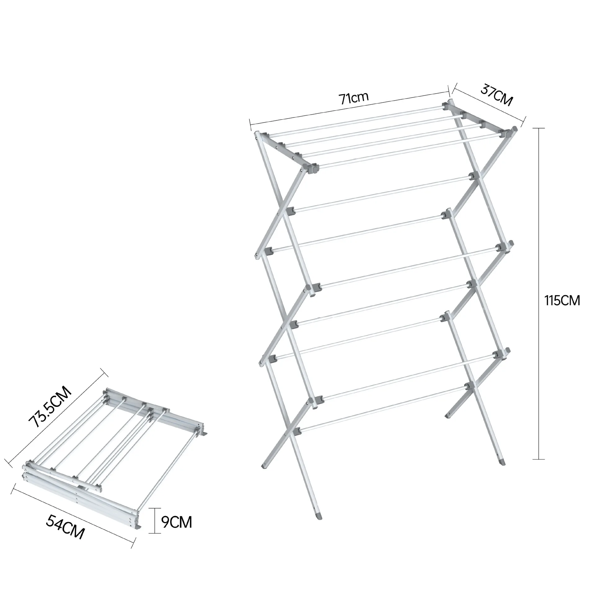 Folding Clothes Drying Rack, Large Capacity Portable Laundry Rack for Balcony, Over Door Towel Dryer for Baby Clothes Socks