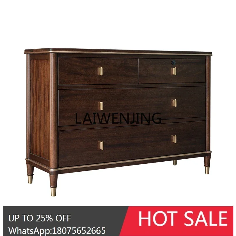 

LYN pianist four-chest cabinet solid wood bedroom fingerprint lock drawer cabinet