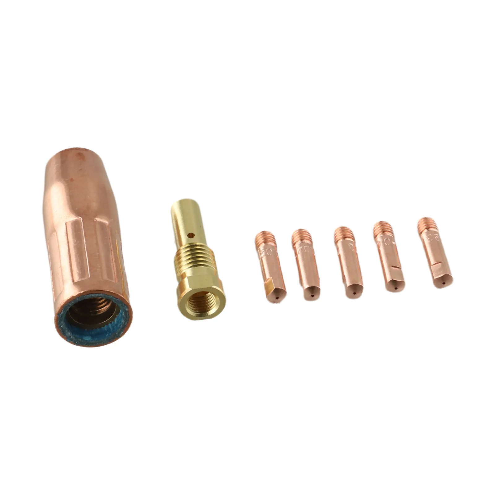 7個/セット MIG溶接ノズル フラックスコア ガスレス 0.6mm 0.8mm 0.9mm 1.0mm 1.2mm 真鍮ノズルチップキット MIG溶接トーチ用