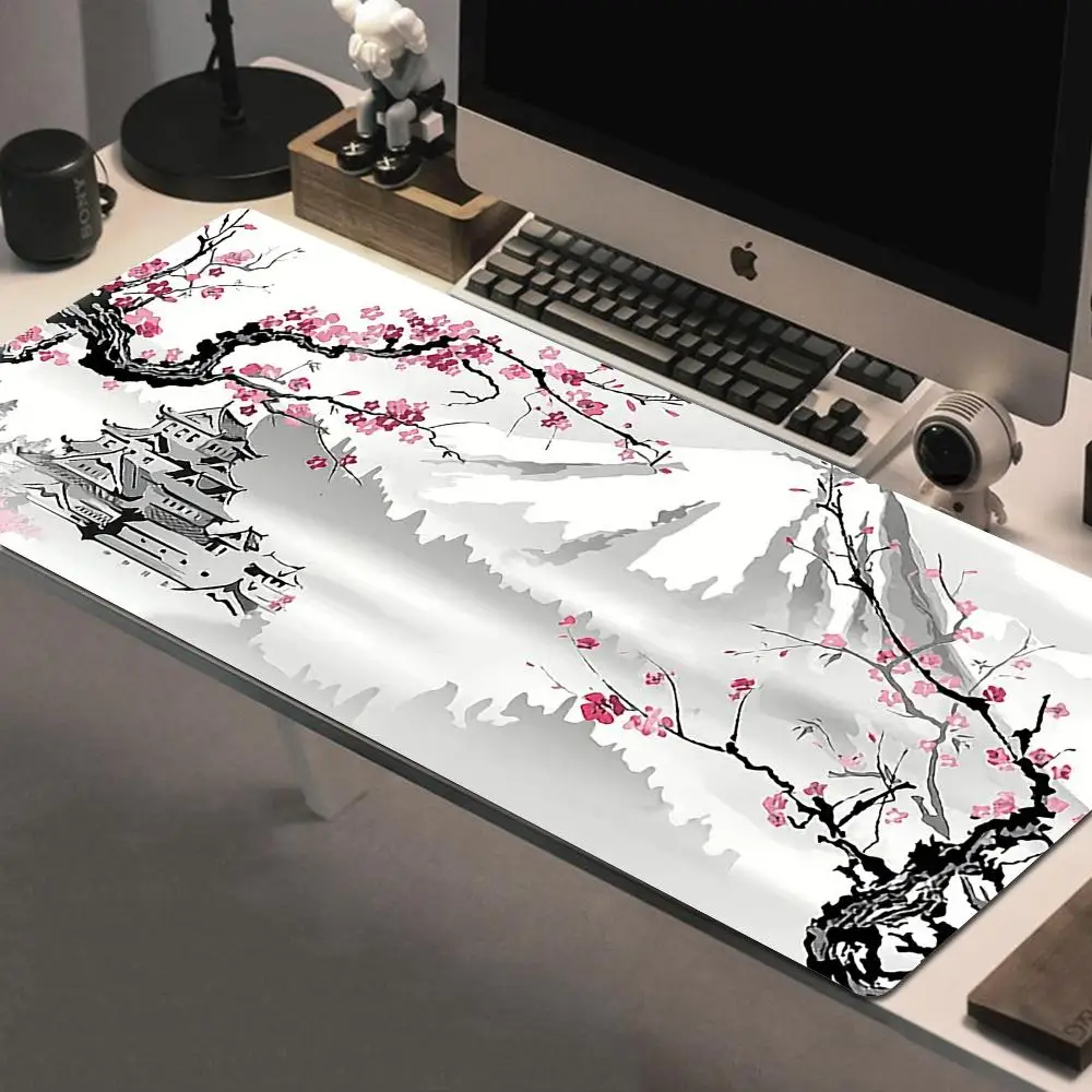 

Sakura Japanese Cherry Blossom Mouse Pad Gaming XL Home New HD Mousepad XXL keyboard pad Non-Slip Office Carpet Laptop Mice Pad