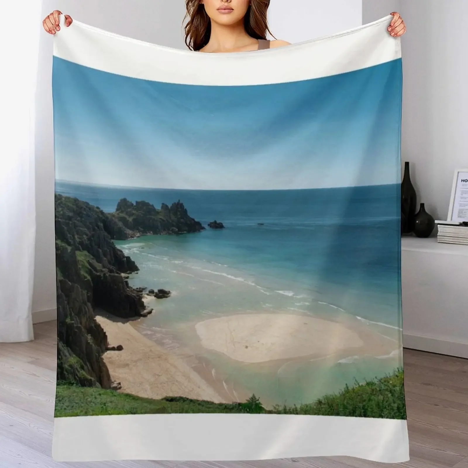 

Pedn Vounder Beach Cornwall, Poldark film location, Throw Blanket funny gift Extra Large Throw for babies Blankets