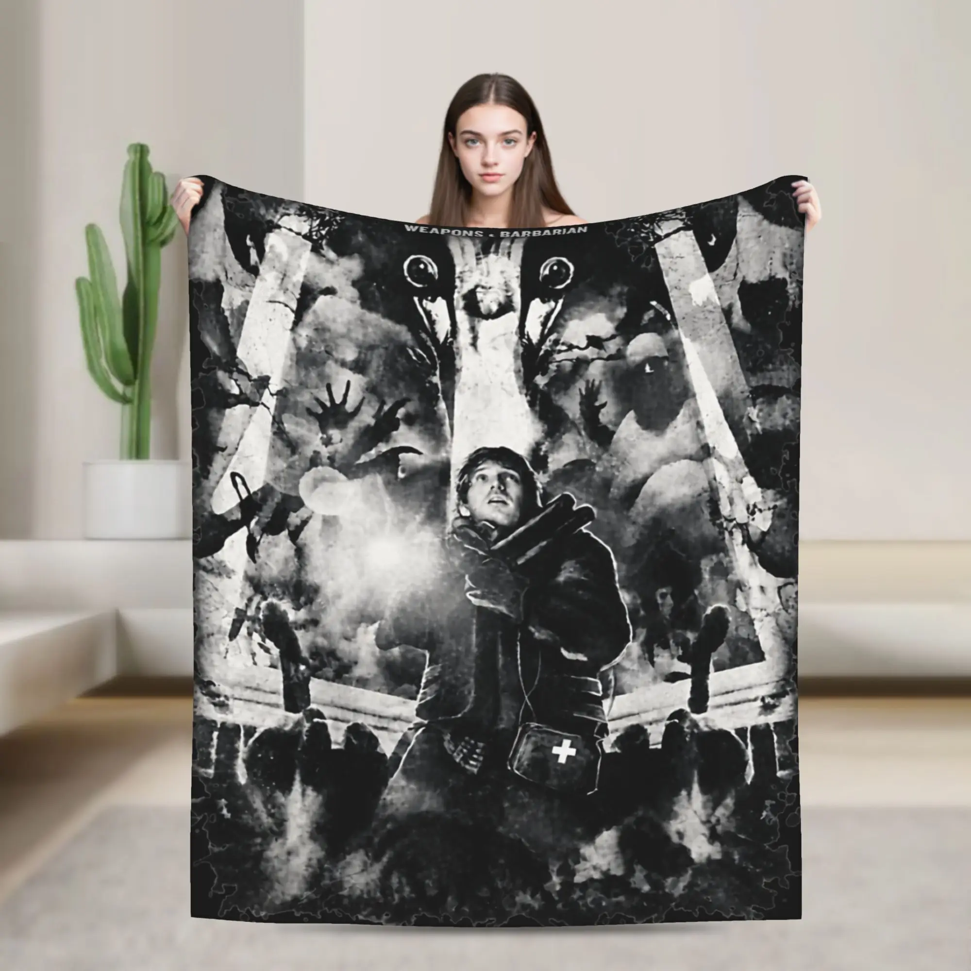 2026 RE Movie Bryan Horror Graphic Blankets  Flannel Awesome Breathable Throw Blanket for Bed Sofa Summer
