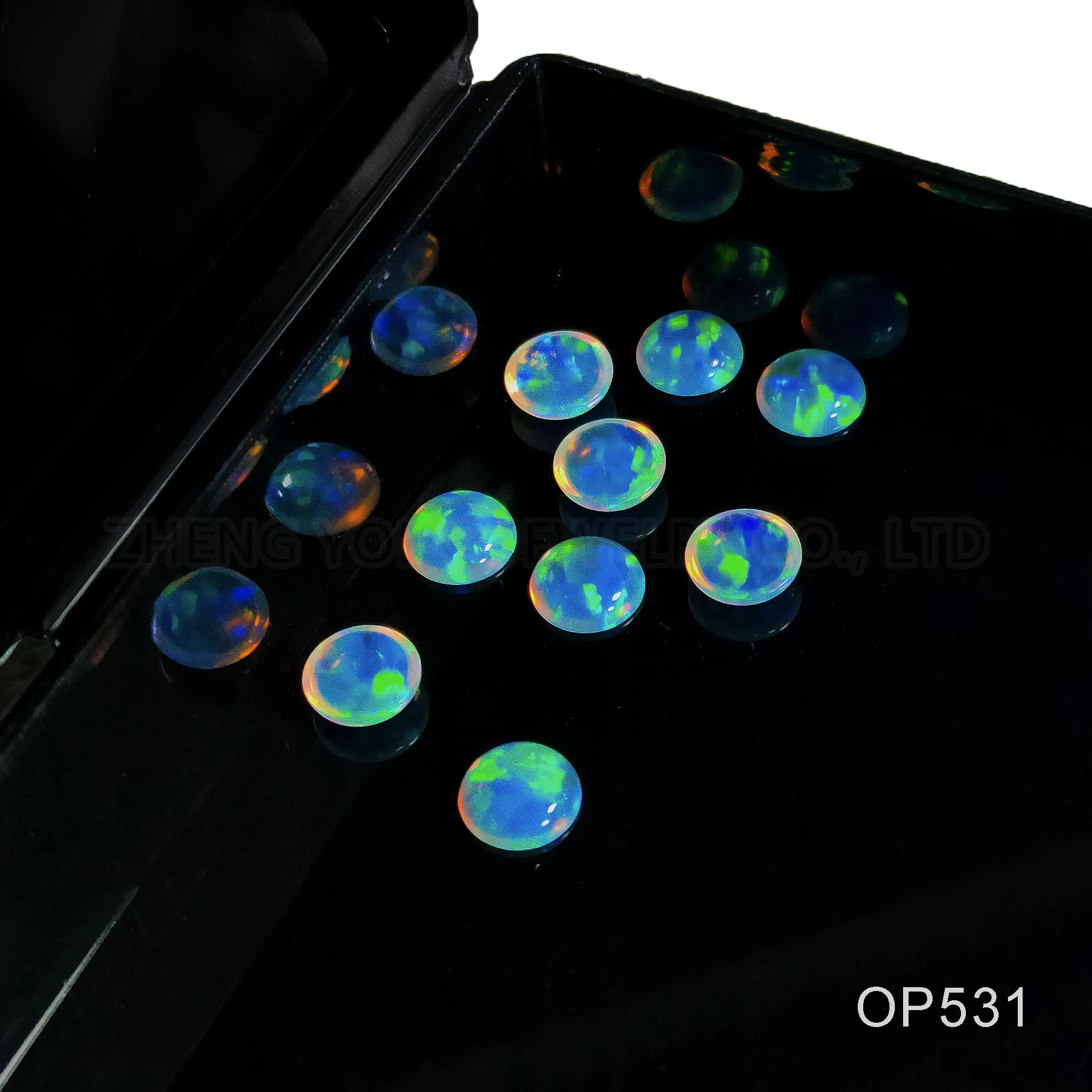 1/20pcs Transparent Multi Color Beads for Crafting White Fire Opal Cabochons Round Flat Back Beads 3mm-8mm