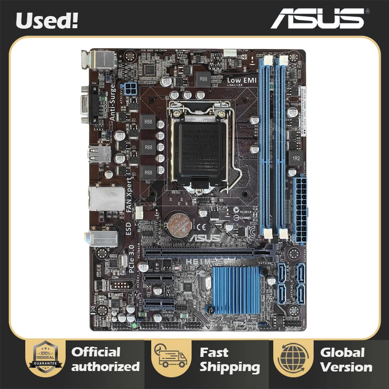 ASUS H61M-E Motherboard LGA 1155 DDR3 mainboard support I3 I5 I7 cpu H61 Desktop motherboard Free shipping