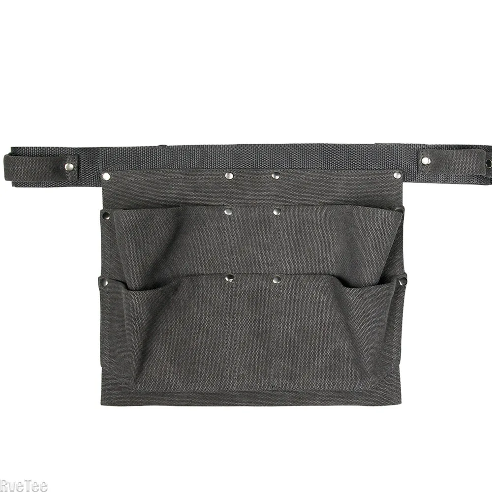 Canvas Tool Organizer Waist Bag Fanny Bag Garden Tool Bag Multi-pocket for Electrician Woodworking Garden