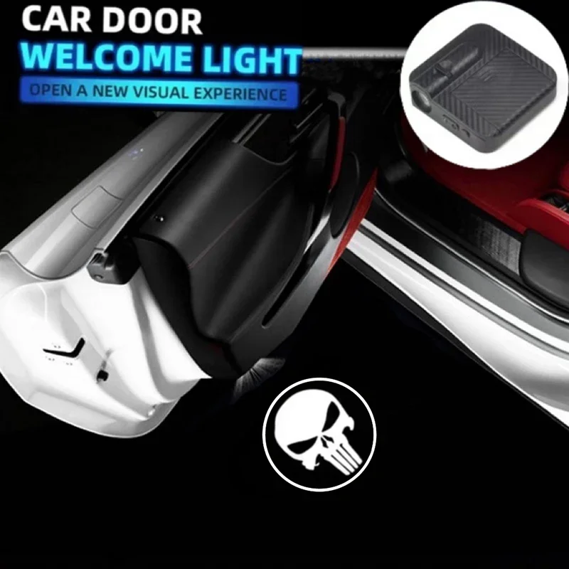 Wireless Courtesy Car Door Projector LED Welcome Lamp Decor For Ssangyong Rexton Musso Tivoli Actyon Korando Car Accessories