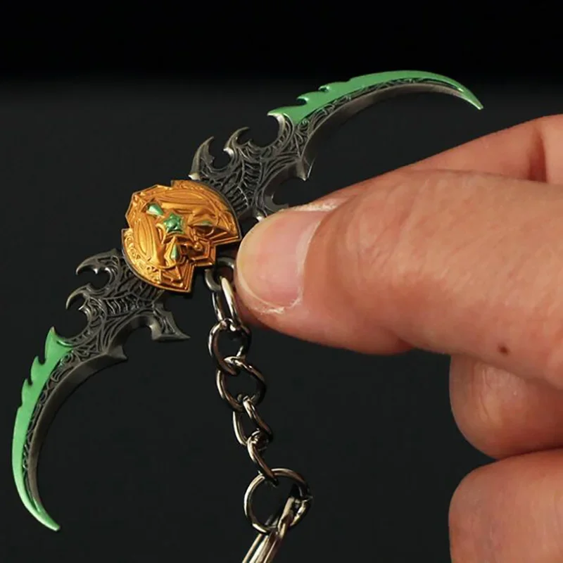 7cm Game WOW Warglaive of Azzinoth Pendant Keychain for Men Boys Metal Enamel Key Ring Fans Car Bag llaveros Jewelry Gift