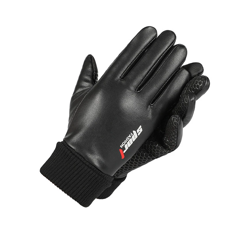 Guanti da uomo ciclismo inverno due mezze dita velluto caldo antiscivolo maschio impermeabile sport touchscreen guanti da pesca escursionismo