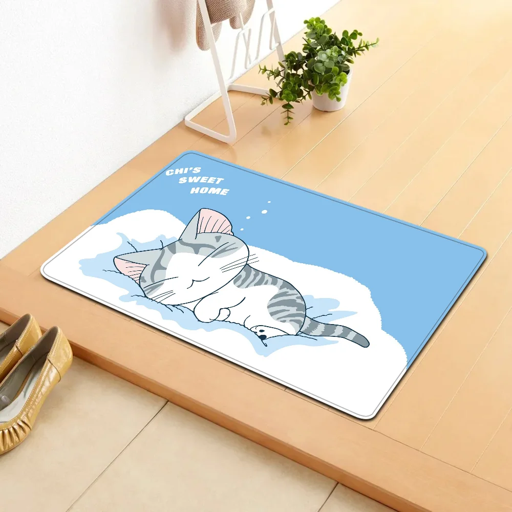 Cat Chis Sweet Home ANIME Hallway Carpet Non-Slip Laundry Room Mat Laundry Decor Balcony Child Living Room Toilet Rug