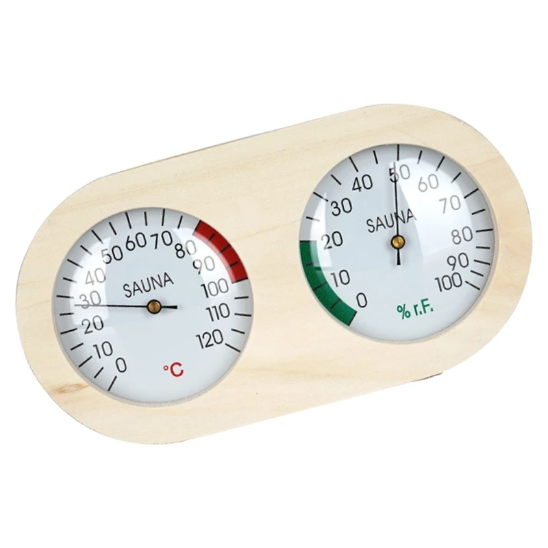 Indoor Temperature Gauges, Beech Finish Thermometers for Living Space