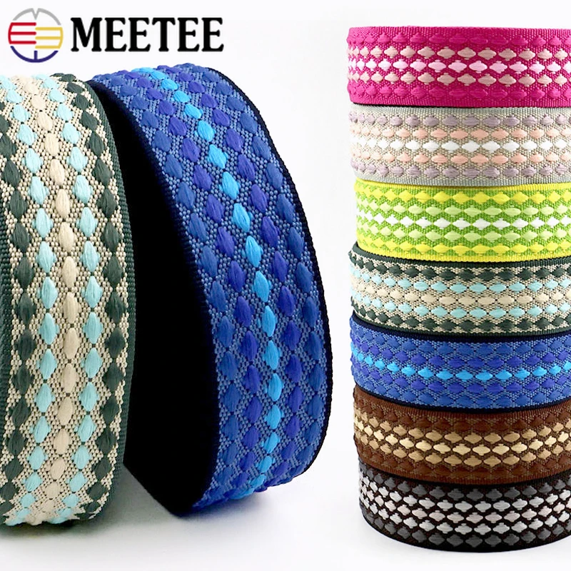 2-5Yards Heavy Duty 38mm Bag Webbing Tape for Strap Jacquard Ribbons Band Backpack Webbings DIY Handle Nylon Bias Binding