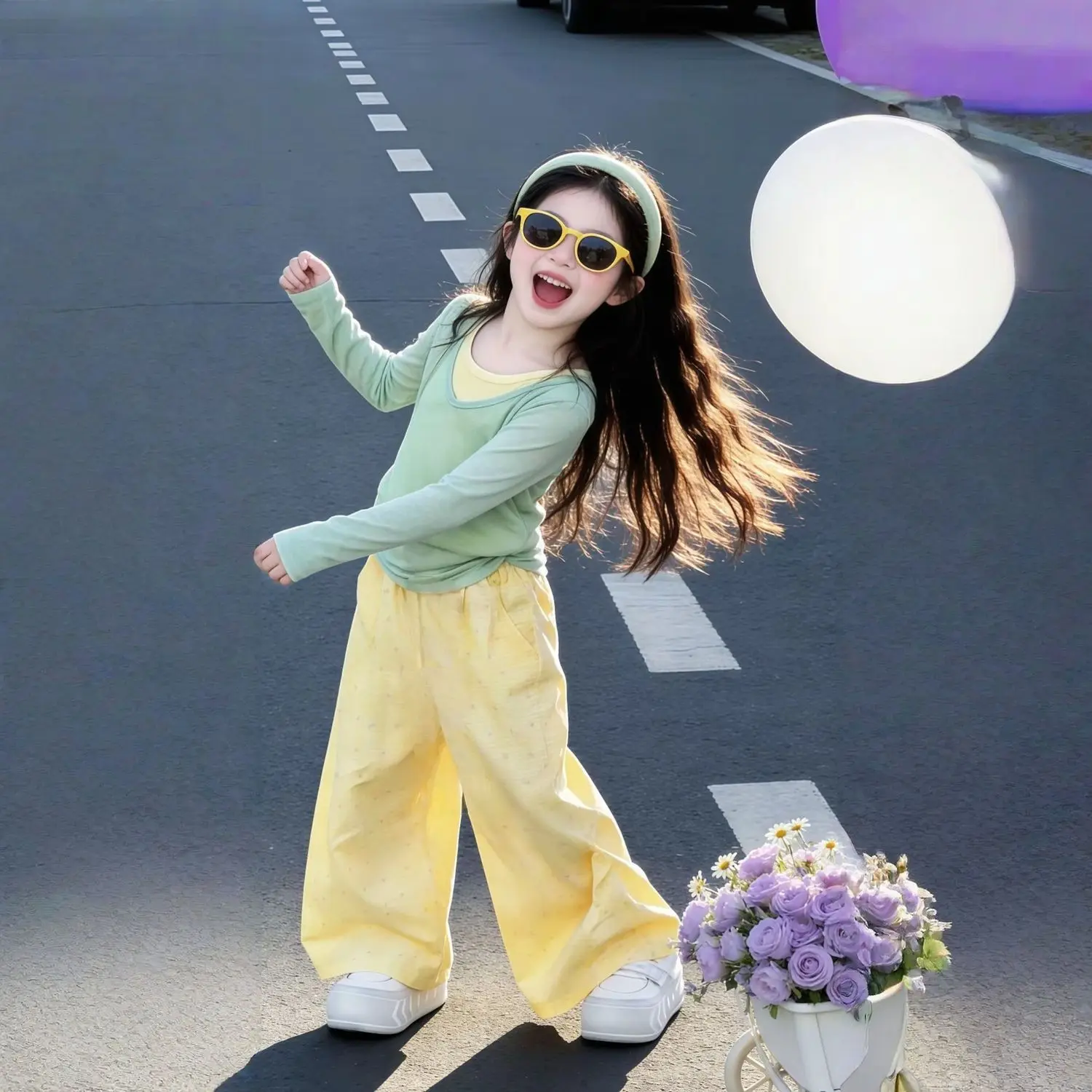 Girls Spring Outfit Set 2026 New Children's Clothing for Girls Fashionable Kids Casual Versatile Trendy Three-Piece Set