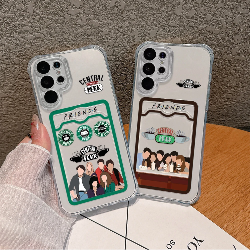 Central Perk Coffee Friends Card Hold Case For Xiaomi Redmi 13C 12C 10C 9A 9C Note 13 12 12s 11 10 9 8 Pro 4G 5G Anti-fall Cover