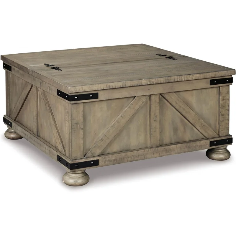

Farmhouse Square Lift Top Coffee Table, Rustic Wood Center Table with Hidden Storage, Multifunctional Lifting Tabletop Accent Fu