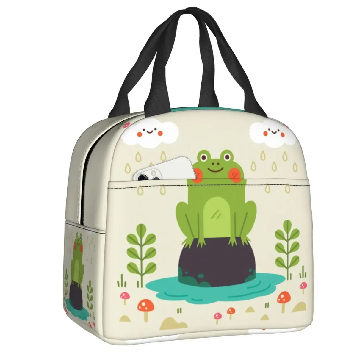 

Cute Cartoon Frog Lunch Bag for Outdoor Waterproof Food Thermal Cooler Insulated Lunch Box Women Kids Tote Container