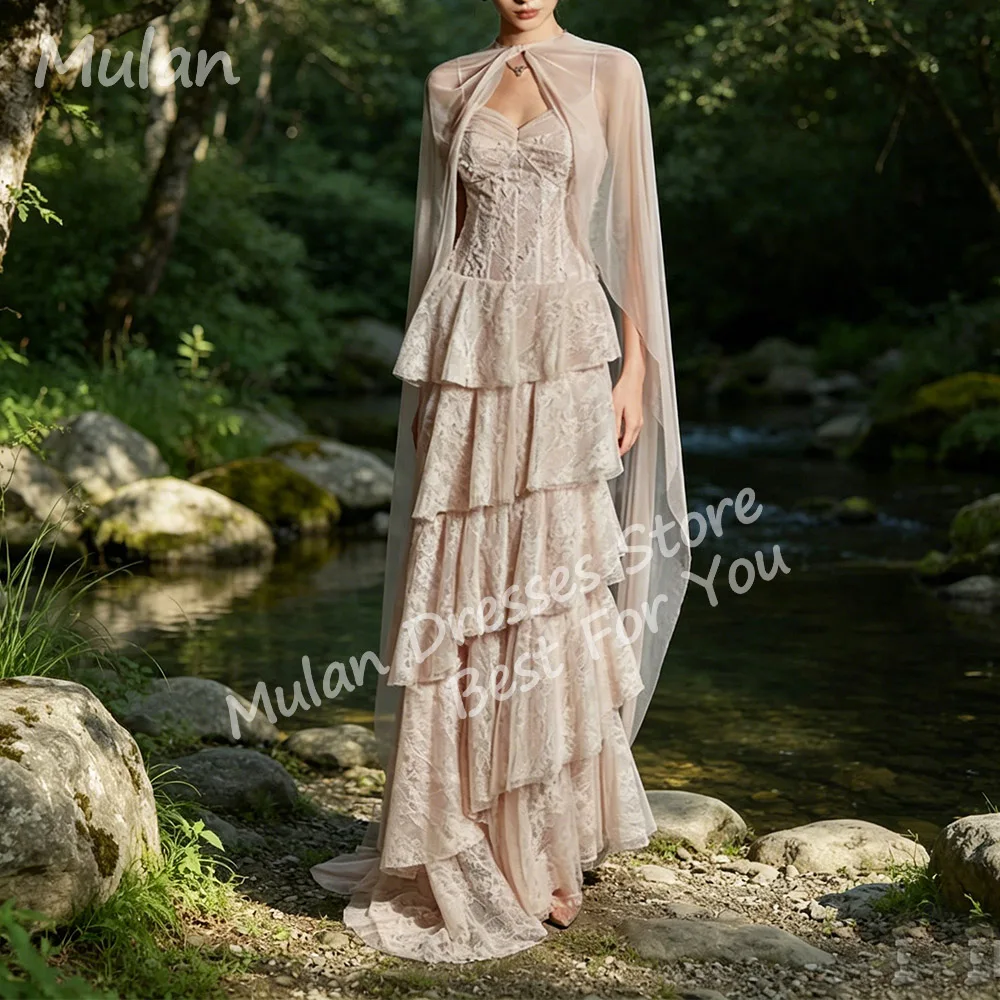 

Customized New In Elegant Long Tiered Evening Dresses for Women Floor-Length A-Line Special Events Prom Party Wedding Dress 2026