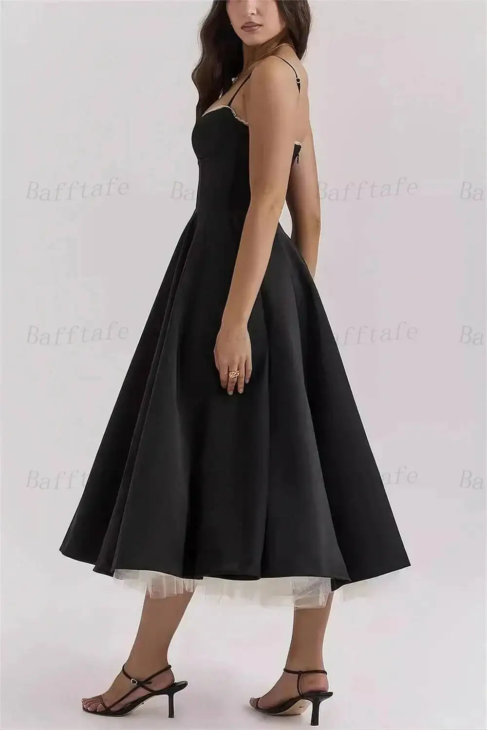 Preto uma linha de cetim feminino vestidos de baile querida espartilho volta formal noite vestido de festa de casamento vestidos foto curto personalizado