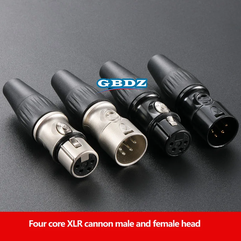 

Four Core Black Gold-Plated XLR Male/Female Plug RCX4F/RCX4M-M-012-1Connector Male/Female XLR Audio Balanced Plug,YS1764BG