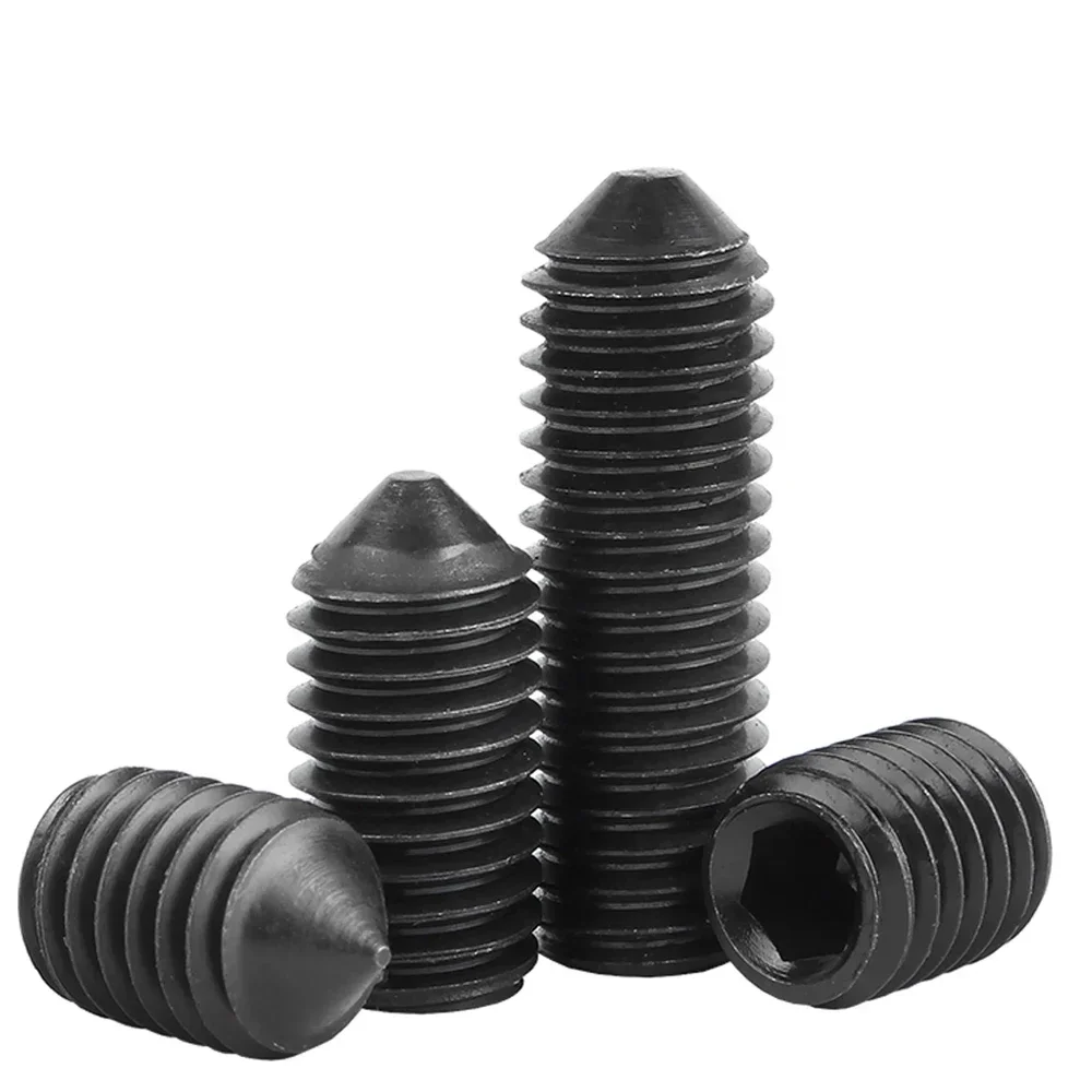 5-100pcs M2 M2.5 M3 M4 M5 M6 M8 M10 M12 M16 12.9 Class เหล็กคาร์บอน Hex ซ็อกเก็ตซ็อกเก็ตซ็อกเก็ตกรวยจุดด้วงชุดสกรู