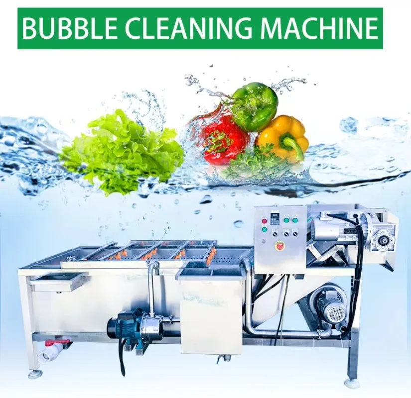 Vegetable Washer Double Bubble Bean Sprouts Bamboo Shoots Ozone System Seashell Cleaner Industrial Commercial Custom