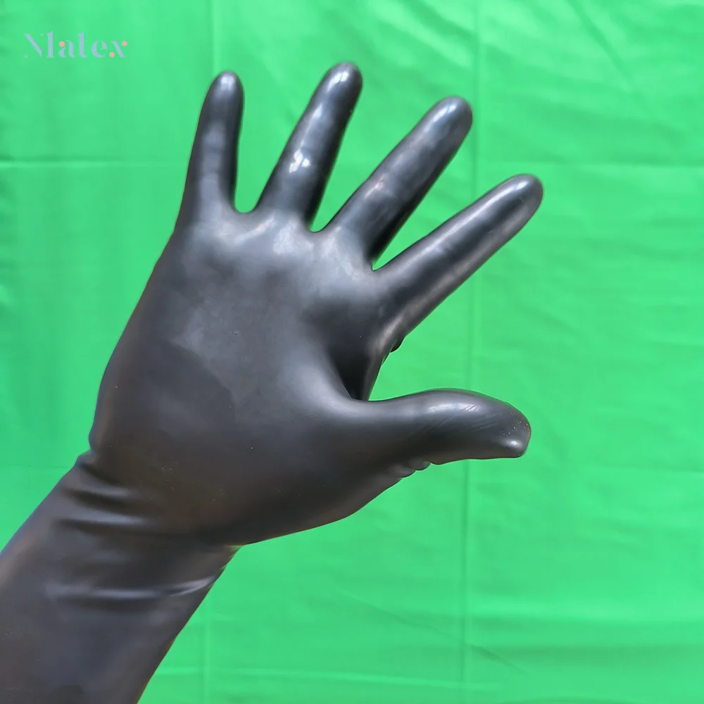 Alluring Latex Short Gloves for Cosplay - Unisex, Compact Style, Natural Material, Assorted Colors