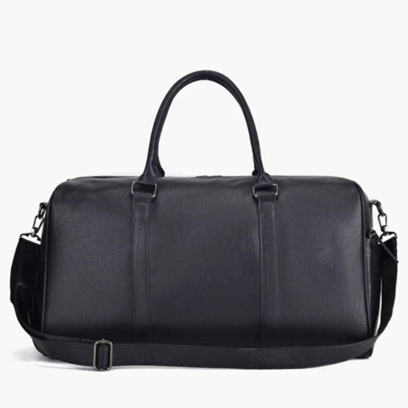 Imagem -06 - Bolsas de Viagem com Zíper pu Preto Masculino Grande Capacidade Bolsas de Viagem Simples Alta Qualidade Clássicos Versáteis Moda 2024