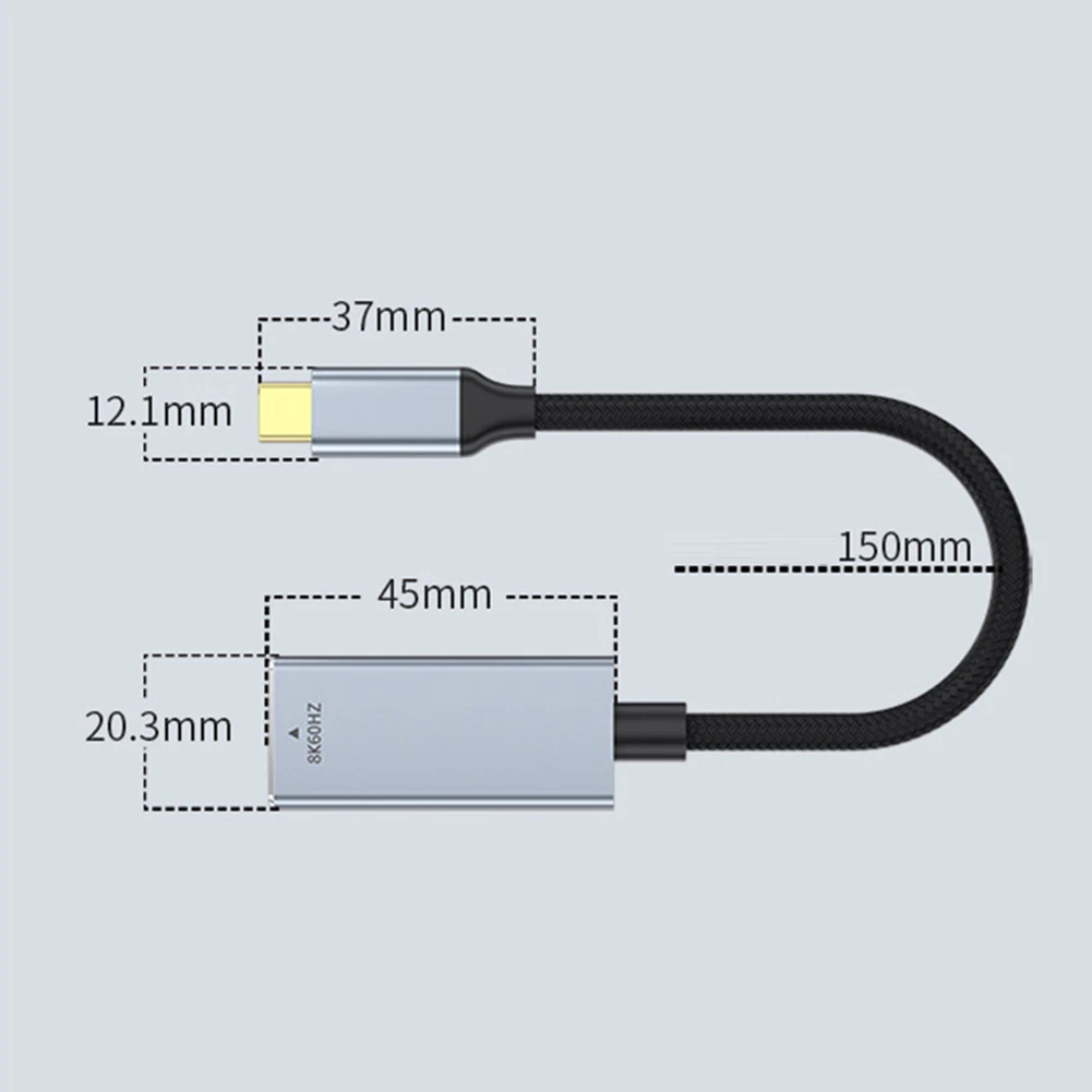 USB C do DP 1.4 Adapter żeński 8K @ 60Hz 120Hz rodzaj USB-C do HDMI kompatybilny kabel konwertera przejściówka do wyświetlacza TV do laptopa PC