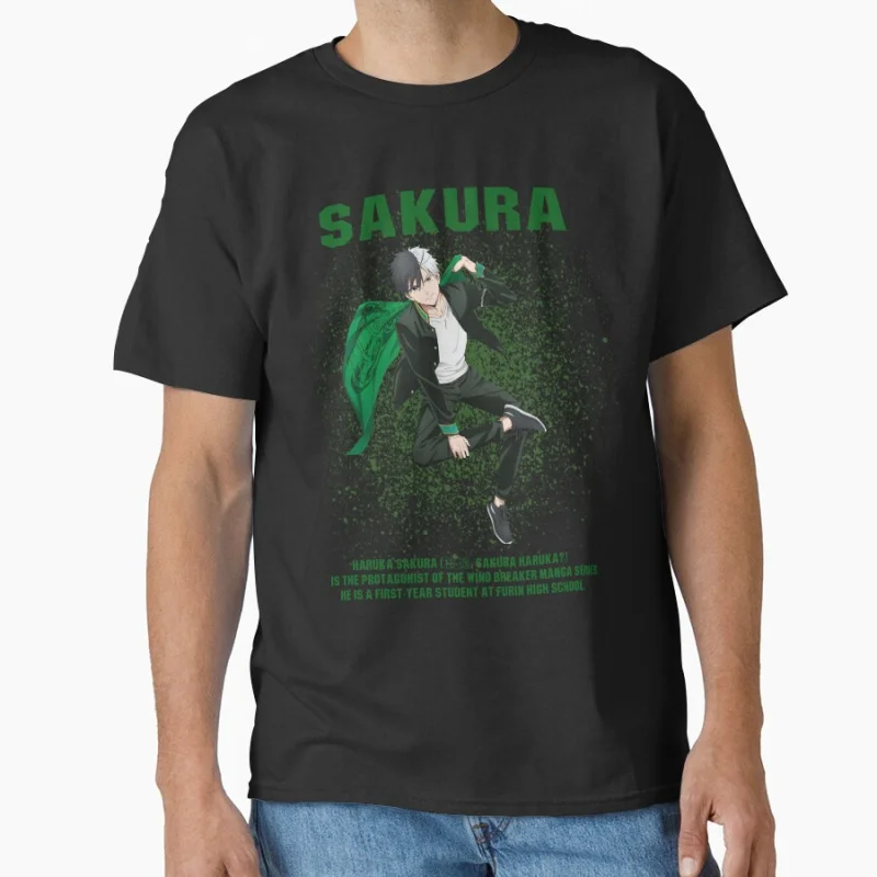 

Funny Haruka Sakura 80s Manga Wind Breaker Anime t shirt for men Large size Tops S-6XL 100% cotton Birthday Gift Clothes