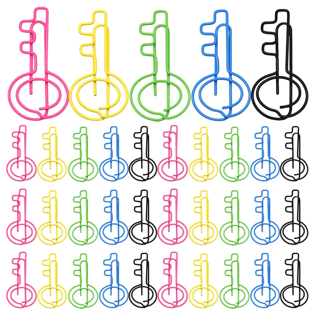

50Pcs Key Shape Paper Clips Sturdy Metal Office Organizer Clips Cute Functional Document Holder for Workstation Study Desk