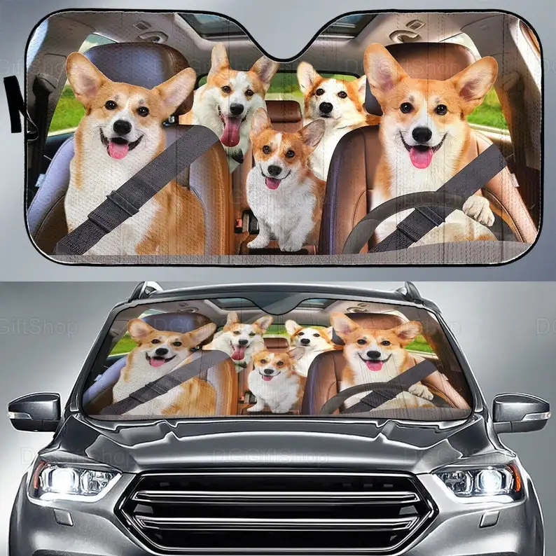 

Corgi Car Sunshade, Corgi Car Decoration, Corgi Lover, Auto Sun Shade, Dog Car Sunshade, Gift For Her, Gift For Dad