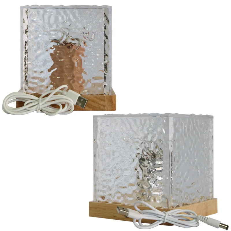 Rotating Water Ripple Small Night Light, Bedside Flame Ambience Light, Romantic Gift, Projection Light, Water Pattern Light