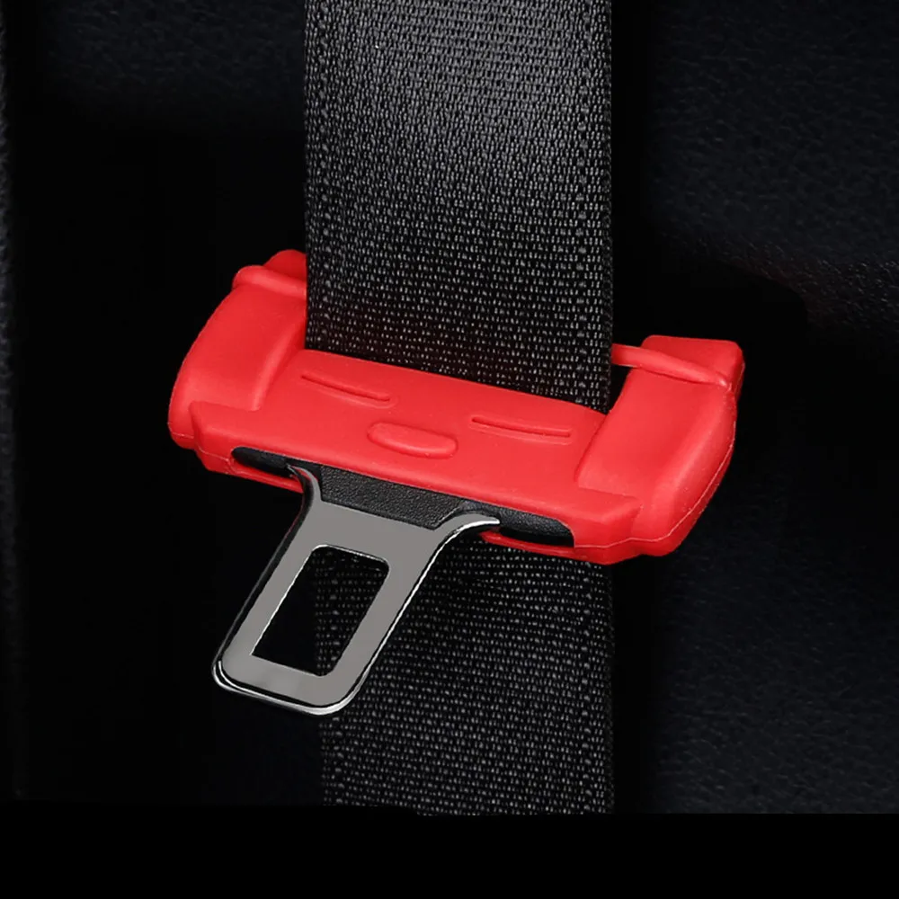 Universal Silicone Car Safety Belt Buckle Covers  Auto Seat Belt Clip Anti-scratch Protective Cover For Women Girls