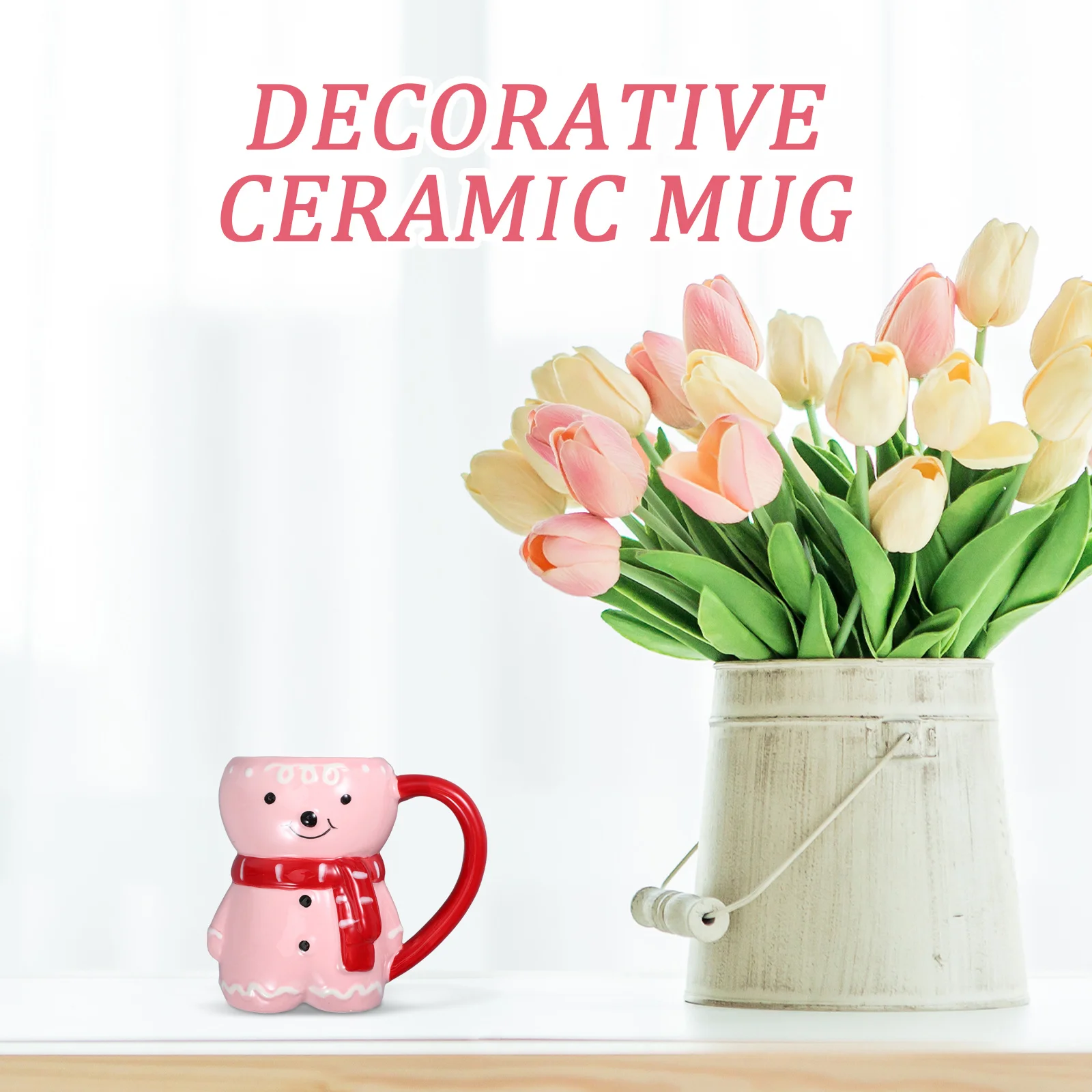 

Gingerbread Man Ceramic Coffee Mug Xmas Holiday Themed Drinking Cup for Home Kitchen Bar Cafe Use Christmas Gift Idea