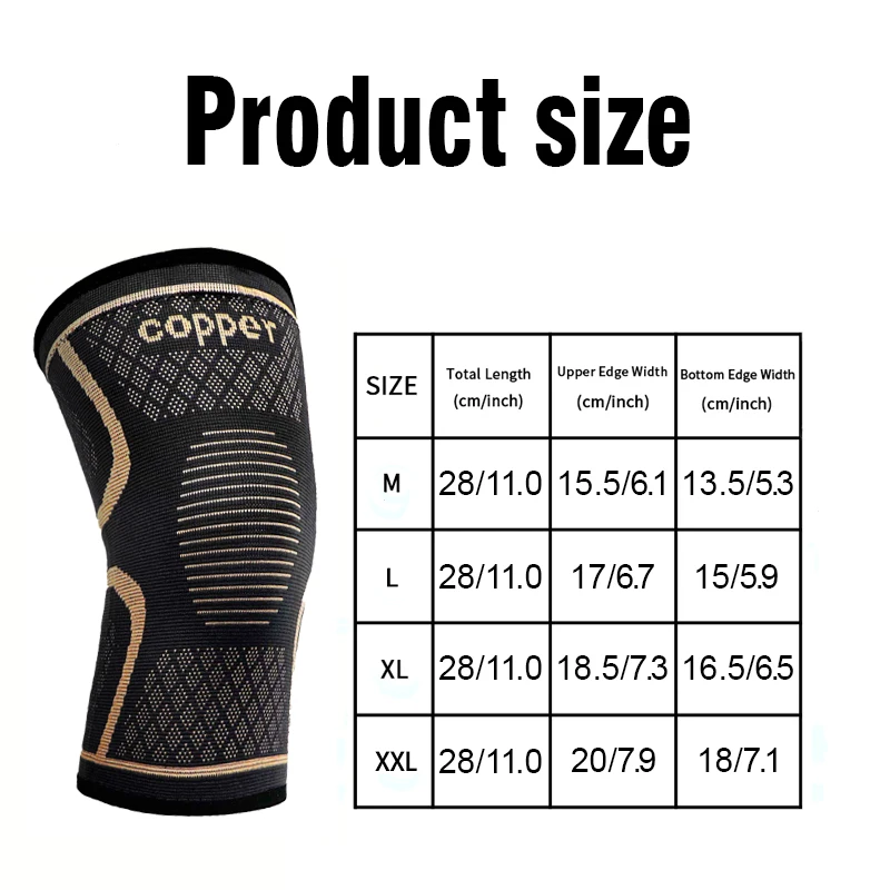 1Pair The new copper sports knee braces,professional support knees,basketball,running,yoga,fitness protective equipment