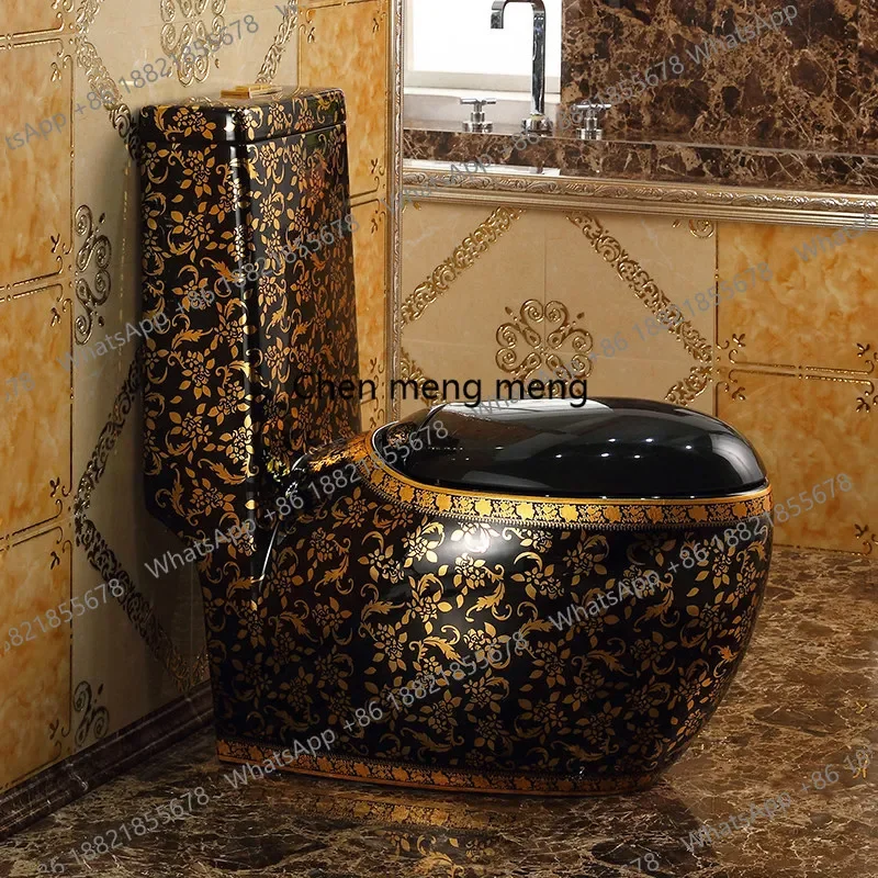 X188 European neoclassical gold toilet household creative personalized toilet water saving color toilet