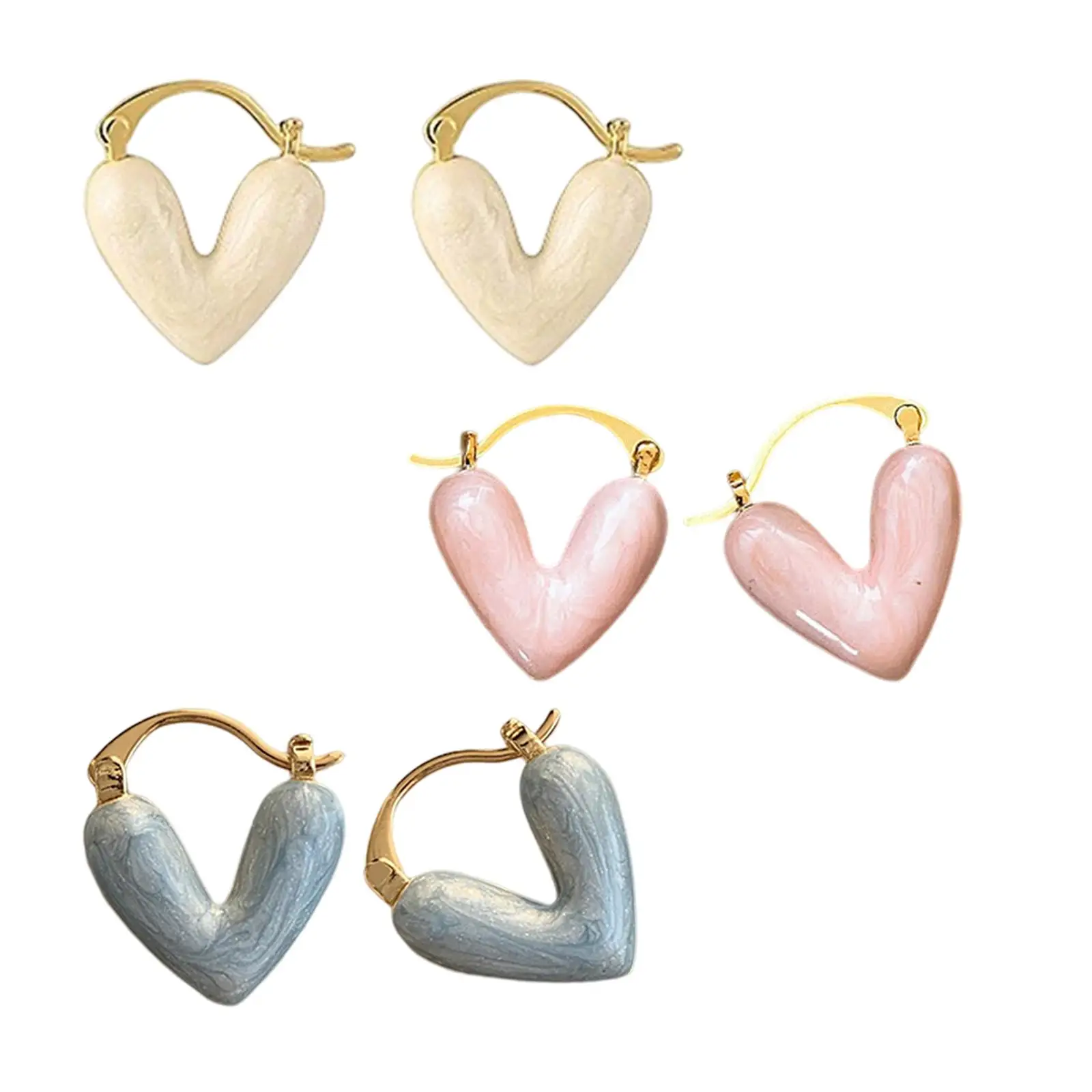 2-6pack Heart Shape Girls Earring Stud Drop Earrings Jewelry