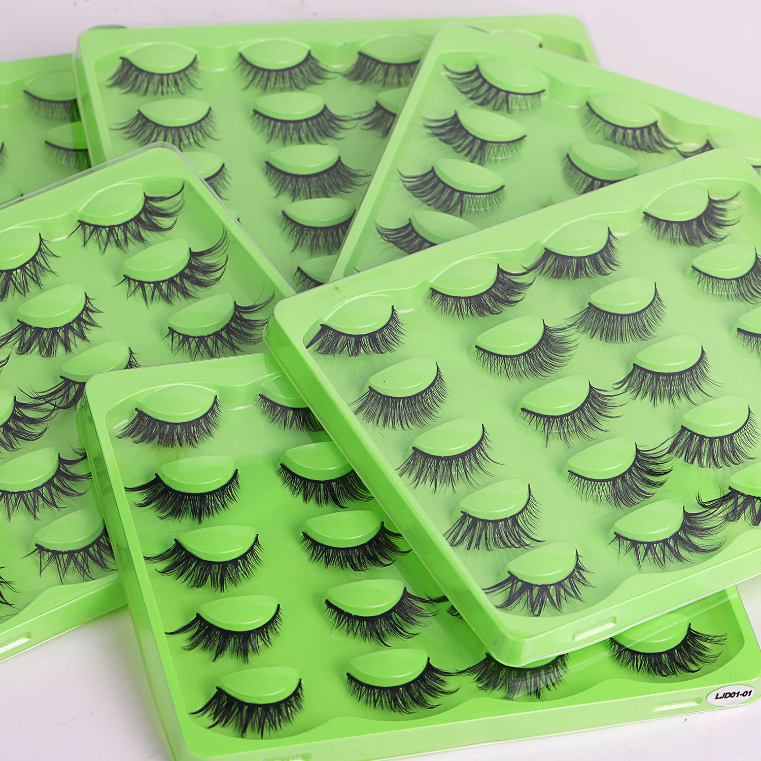 10 أزواج من الرموش الصناعية من سلسلة Fox سميكة ومائلة لمسرح الطيران مكياج ثلاثي الأبعاد رموش صناعية بنمط قطعة واحدة #5