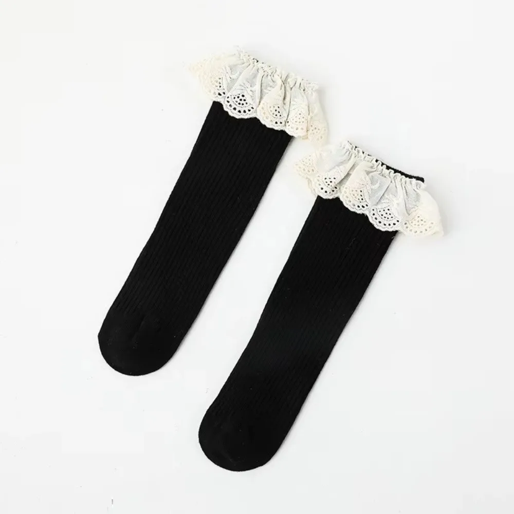 

Leg Warmers Cotton Princess Stockings Lace Stuff Soft Long Socks Ruffle Stockings