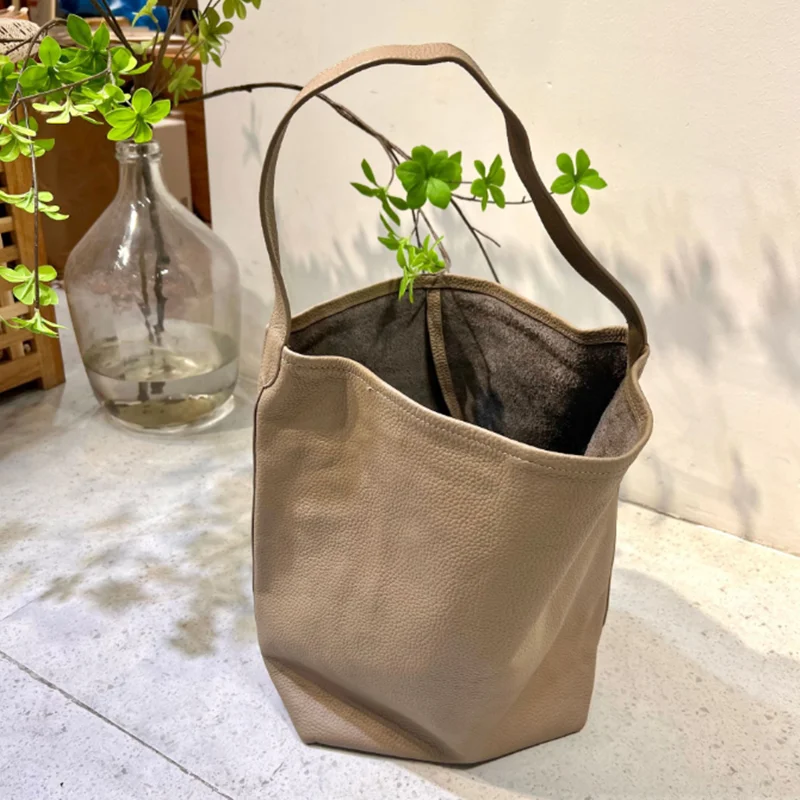 Borsa da donna di lusso in vera pelle borsa da pendolarismo di grande capacità borsa a secchiello in pelle bovina di alta qualità borsa a tracolla