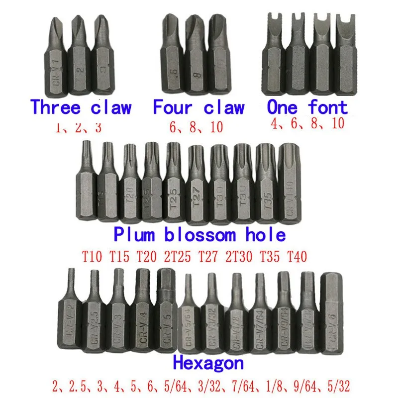 33pcs Magnetic Extension Bit Holder Screwdriver Bits Set Torx Hex Star Spanner Security Bits Quick Release