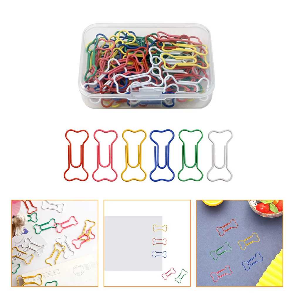 Animal Pin Bone Paper Clip Office Child Bookmarks for Kids Clips Shaped 300X160X015CM Pet Coated Steel Wire