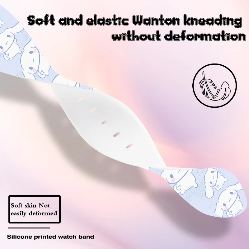 20 مللي متر سينامورول حزام مطبوع جديد لساعة سامسونج جالاكسي 7/6/5 40 مللي متر 44 مللي متر حزام ساعة قابل للاستبدال لشاومي هواوي Amazfit