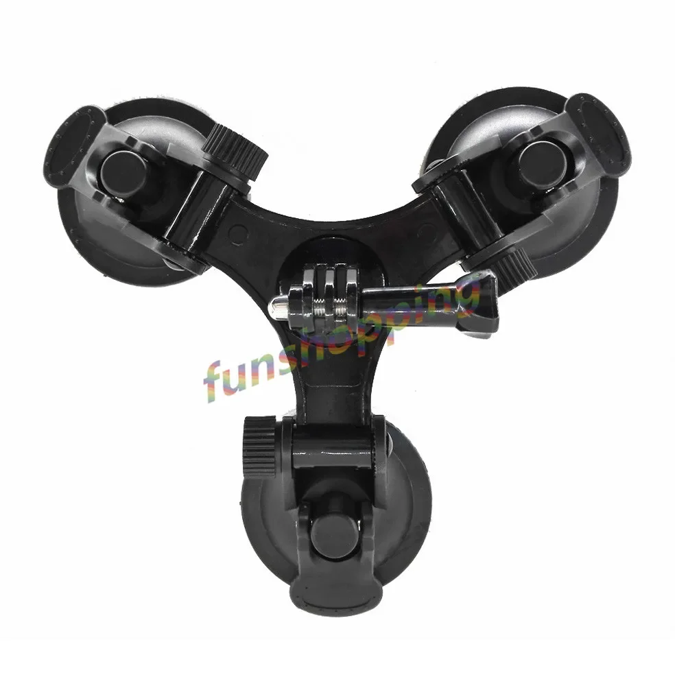 كوب شفط ثلاثي الزجاج الأمامي لـ Xiaomi Yi ، GoPro Hero 6 ، 5 ، 4 ، 3 ، 2 ، SJ4000 ، SJ5000 ، SJ7000 ، ملحقات مثبتة ، دهون ، جديدة