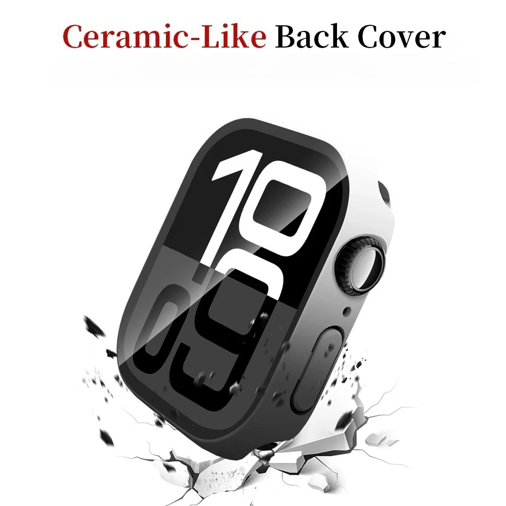 Tempered Glass Cover for Apple Watch 40mm 41mm 44mm 45mm S10 42mm 46mm Screen Protector Protective Case iWatch 10 9 8 7 6 5 4 SE