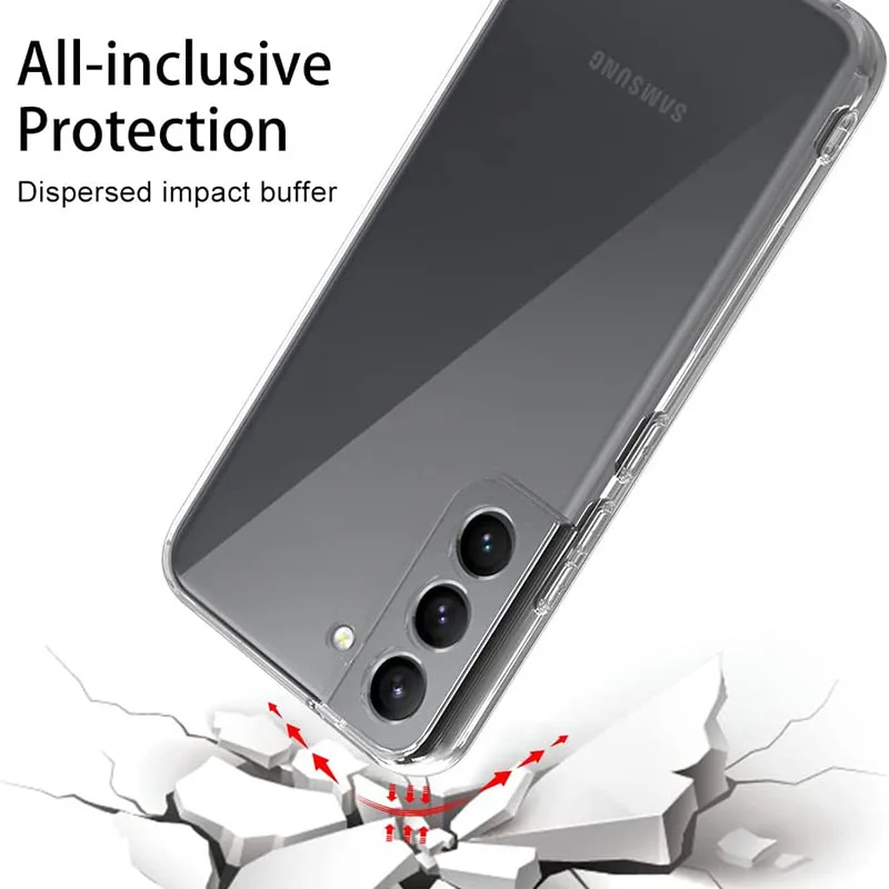 Full Camera Cover Silicone Soft Case For Samsung Galaxy S23 S22 S21 FE Plus Ultra Clear Back Cover Transparent Thin TPU Coque