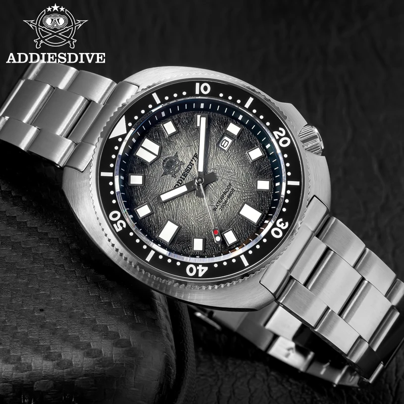 ADDIESDIVE Men Diver Quartz Watches Luxury Sapphire Glass BGW9 Luminous Wristwatch Ceramic Bezel AR Coated 200m Waterproof Watch